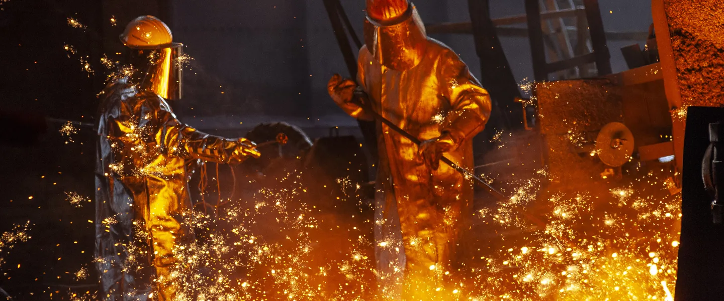 Hitzearbeitsplatz bei der Stahlproduktion