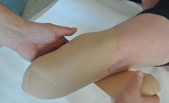 Stumpfbandage: Schritt 4 Stumpfbandage: Schritt 4