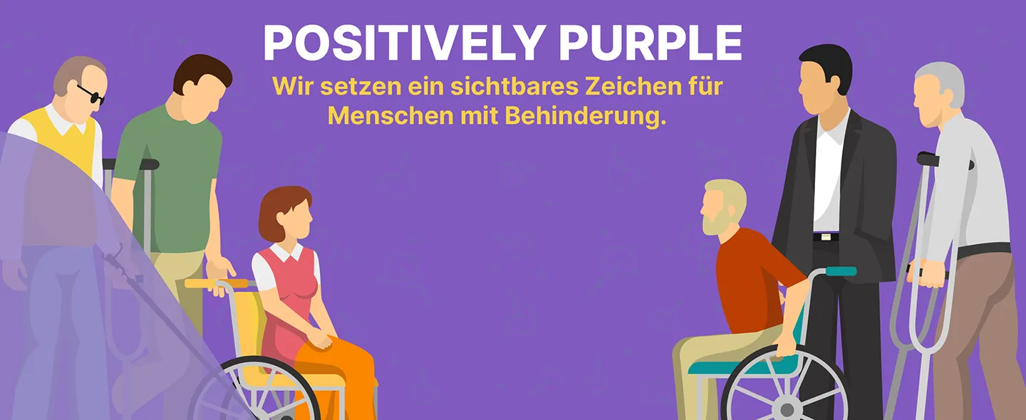 Symbolbild "Positively Purple - Internationaler Tag der Menschen mit Behinderung" Symbolbild "Positively Purple - Internationaler Tag der Menschen mit Behinderung"