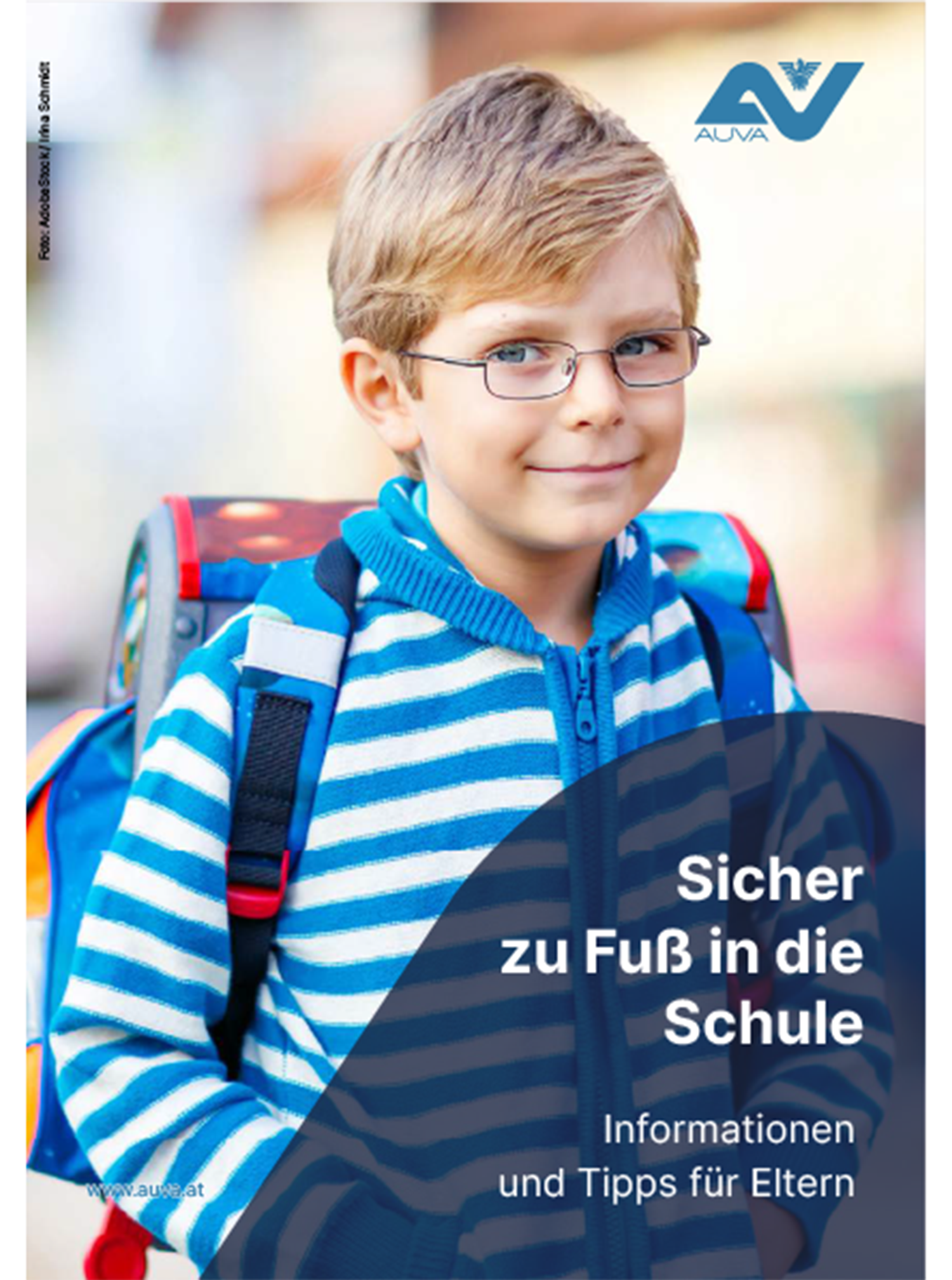 Titelbild der Elternbroschüre "Sicher zu Fuß in die Schule"