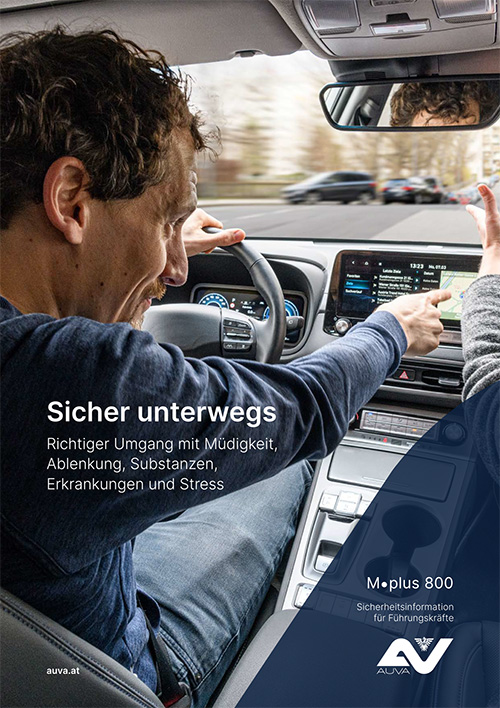 Titelbild des Merkblattes "M.Plus 800 Sicher unterwegs"