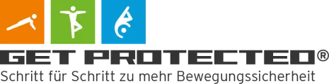 Logo GET PROTECTED Schritt für Schritt zu mehr Bewegungssicherheit Logo GET PROTECTED Schritt für Schritt zu mehr Bewegungssicherheit