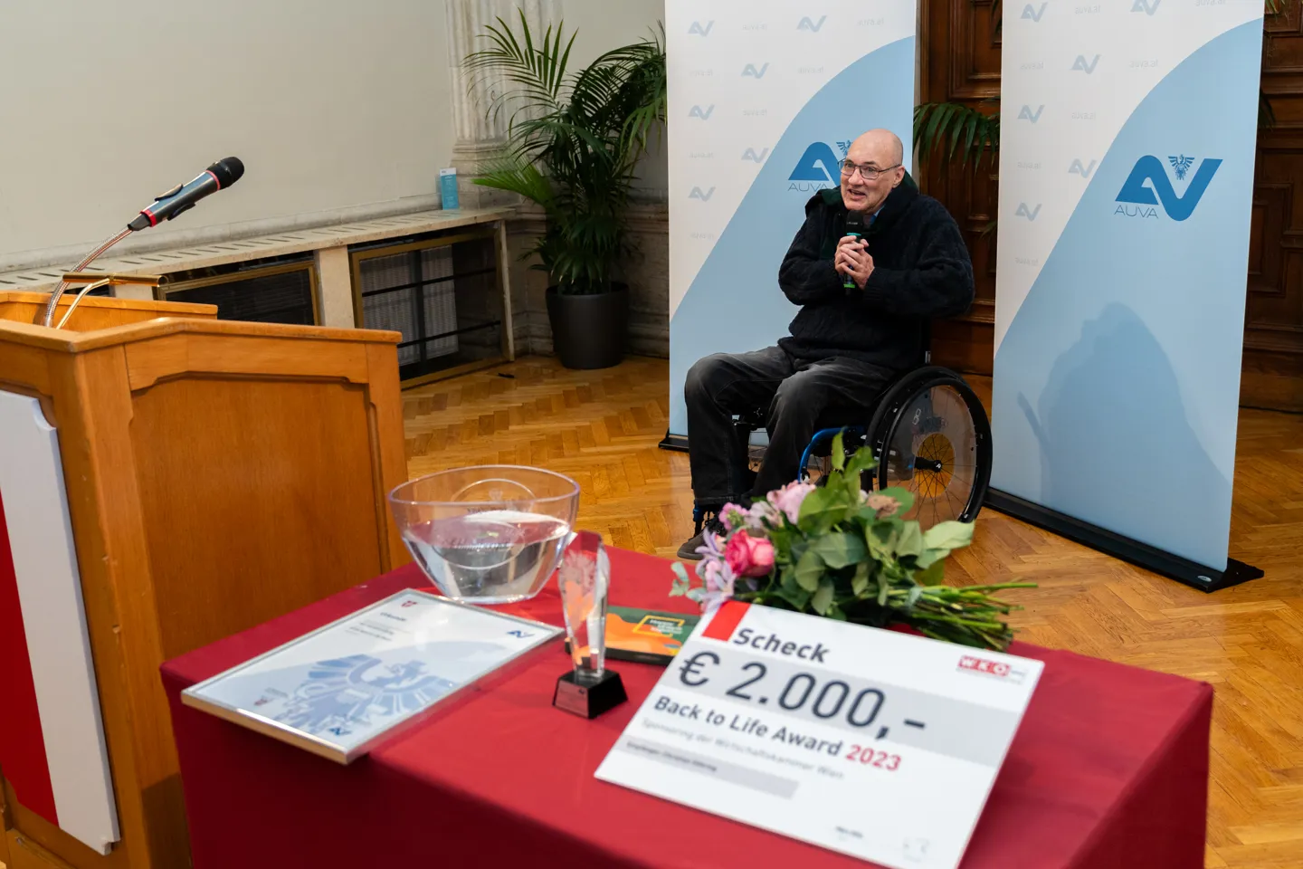 PA 2024-03-18 AUVA-"Back to Life"-Award Wien - Preisträger Christian Göhring (1) Preisträger Chrsitan Göhring - AUVA-"Back to Life"-Award Wien