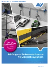 Titelbild des Merkblattes "M.plus 911.2 Prüfung und Dokumentation von Kfz-Abgasabsaugungen" Titelbild des Merkblattes "M.plus 911.2 Prüfung und Dokumentation von Kfz-Abgasabsaugungen"