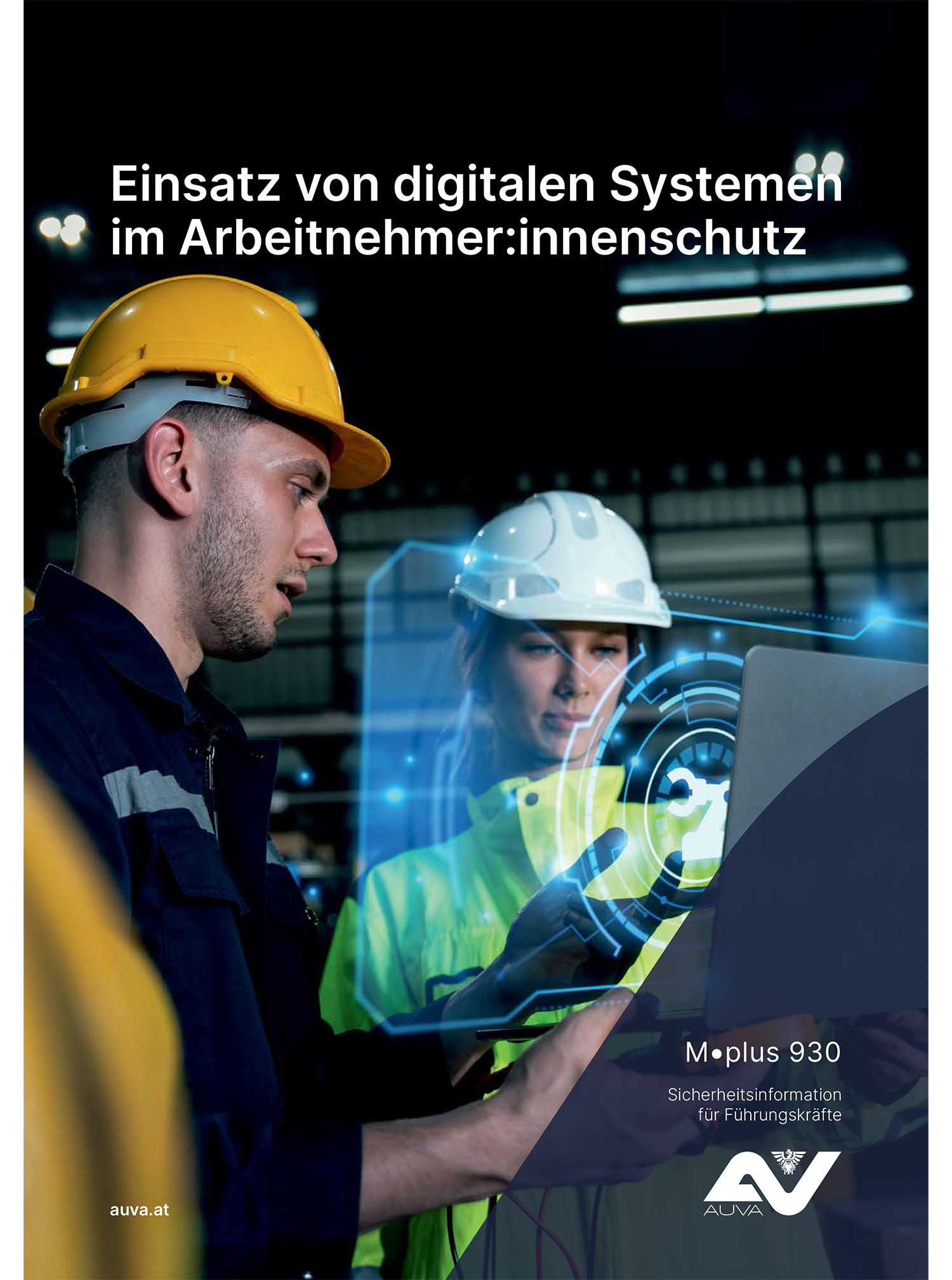 Titelbild des Merkblattes "M.plus 930 Einsatz von digitalen Systemen im Arbeitnehmer:innenschutz"