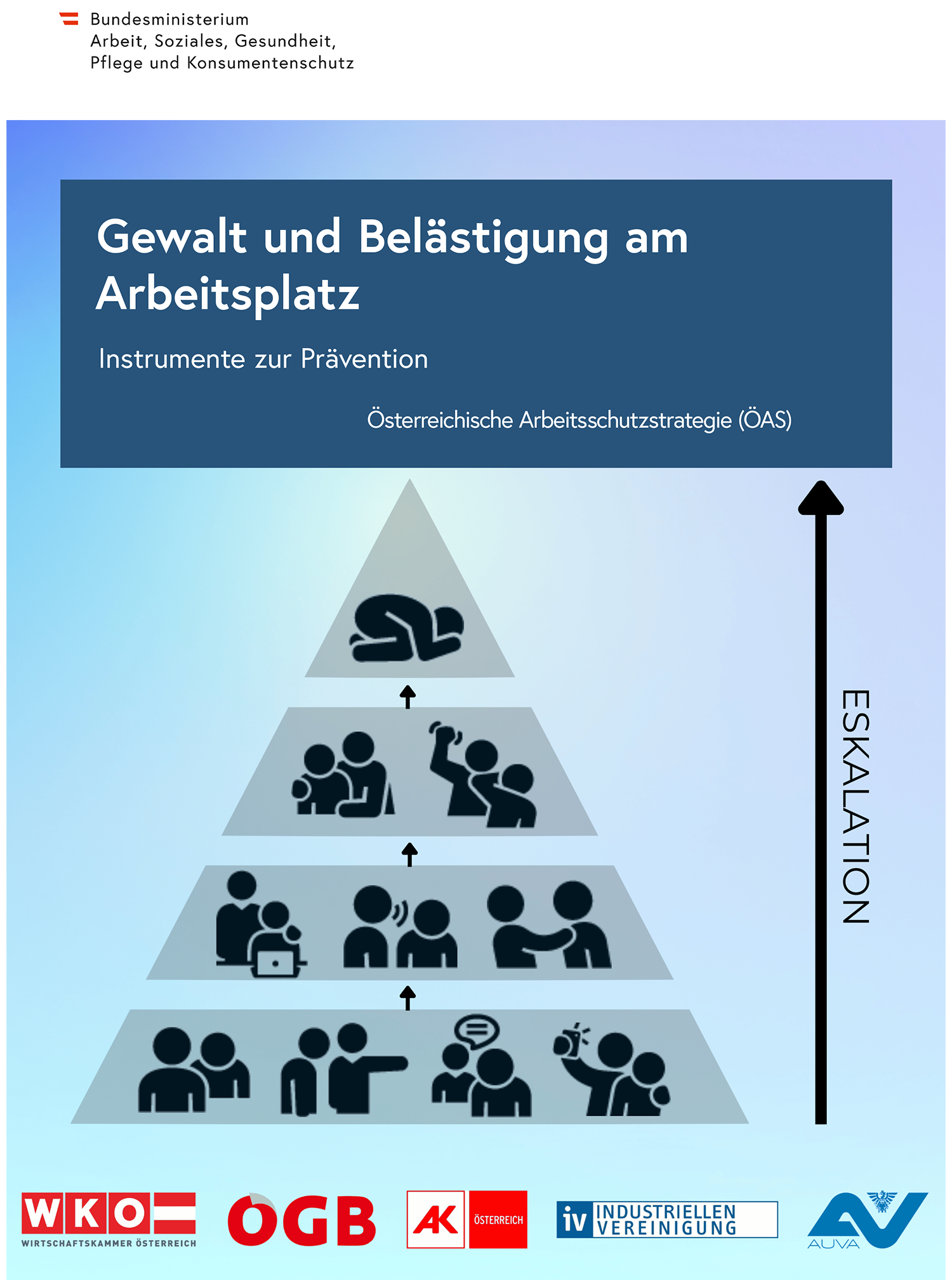 Titelbild der Broschüre "Gewalt und Belästigung am Arbeitsplatz"