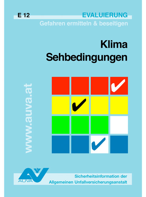 Titelbild des Evaluierungsheftes "E 12 Klima-Sehbedingungen"