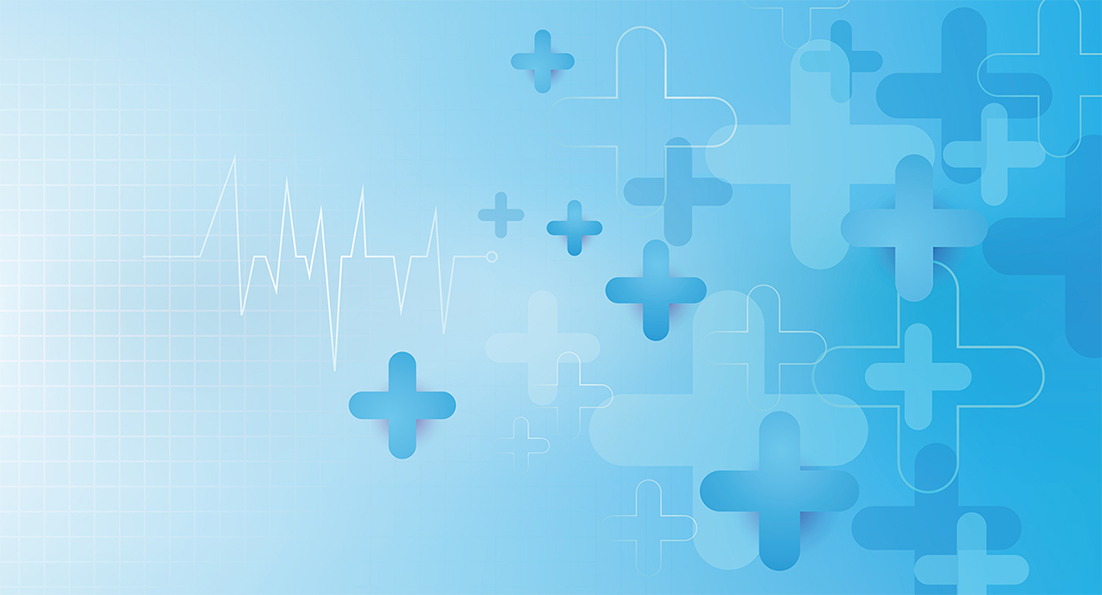 Abstraktes Sujetbild mit blauen Kreuzen