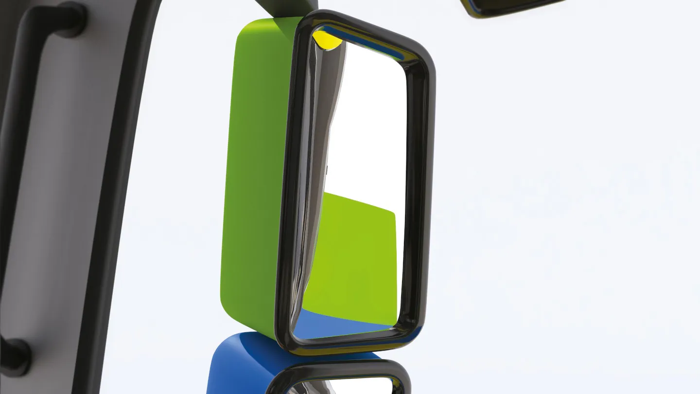 Hauptspiegel Animation des Blicks in den Hauptspiegel beim Lkw