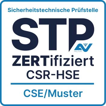 Zertifizierungslogo der Sicherheitstechnischen Prüfstelle Zertifizierungslogo der Sicherheitstechnischen Prüfstelle