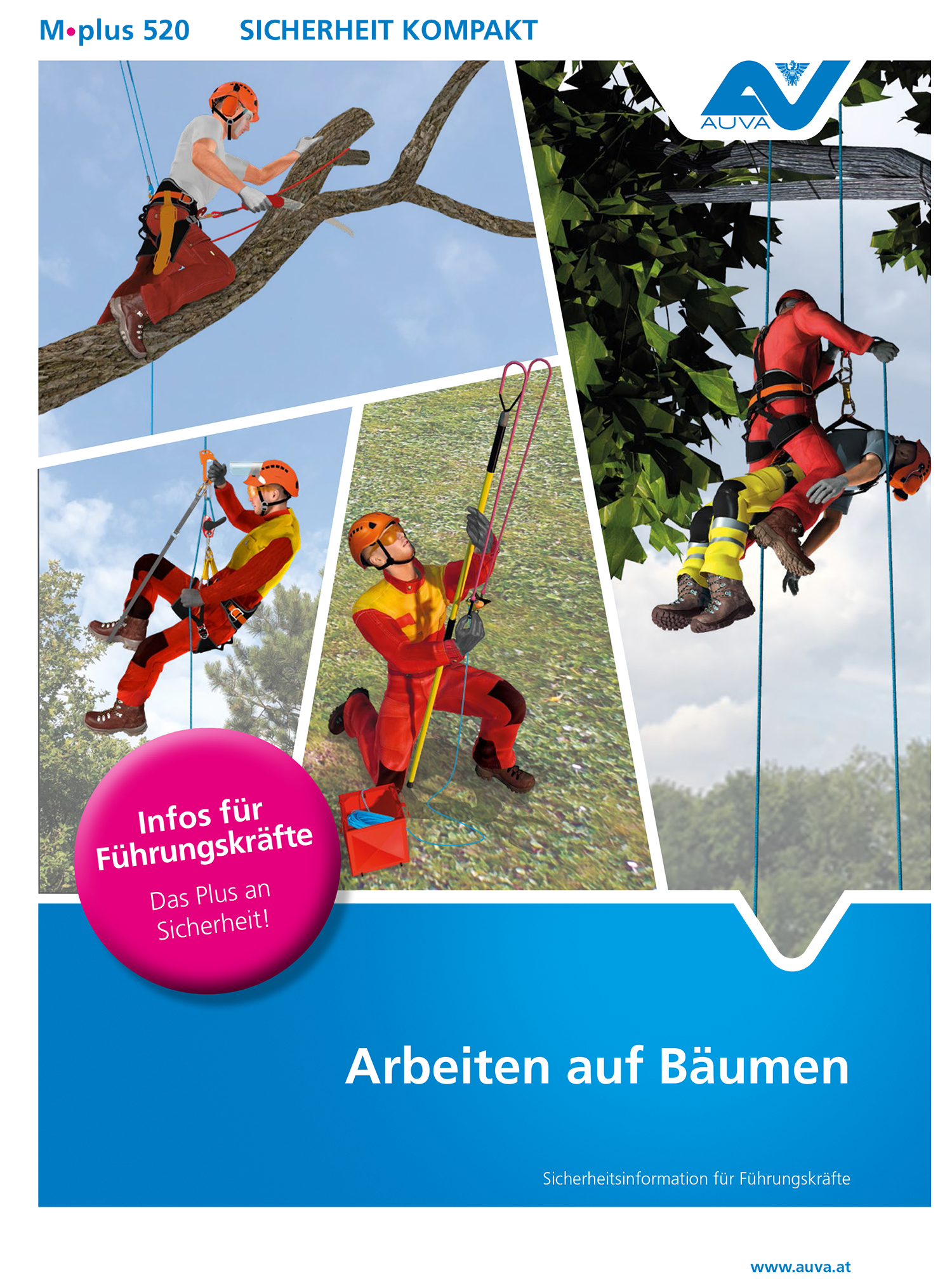 Titelbild des Merkblattes "M.plus 520 Arbeiten auf Bäumen"