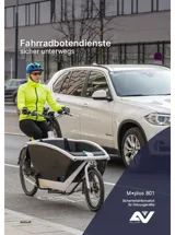 Titelbild des Merkblattes "M.Plus 801 Fahrradbotendienste - sicher unterwegs" Titelbild des Merkblattes "M.Plus 801 Fahrradbotendienste - sicher unterwegs"
