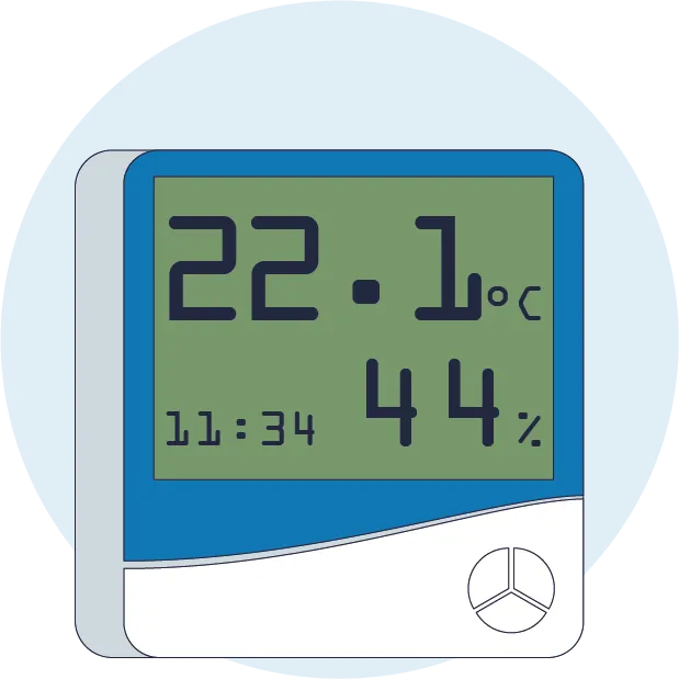 Hygrometer@4X Illustration eines Hygrometers