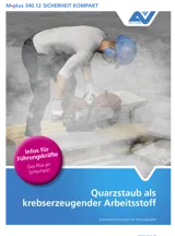 Titelbild des Merkblattes "M.plus 340.12 Quarzstaub als krebserzeugender Arbeitsstoff" Titelbild des Merkblattes "M.plus 340.12 Quarzstaub als krebserzeugender Arbeitsstoff"