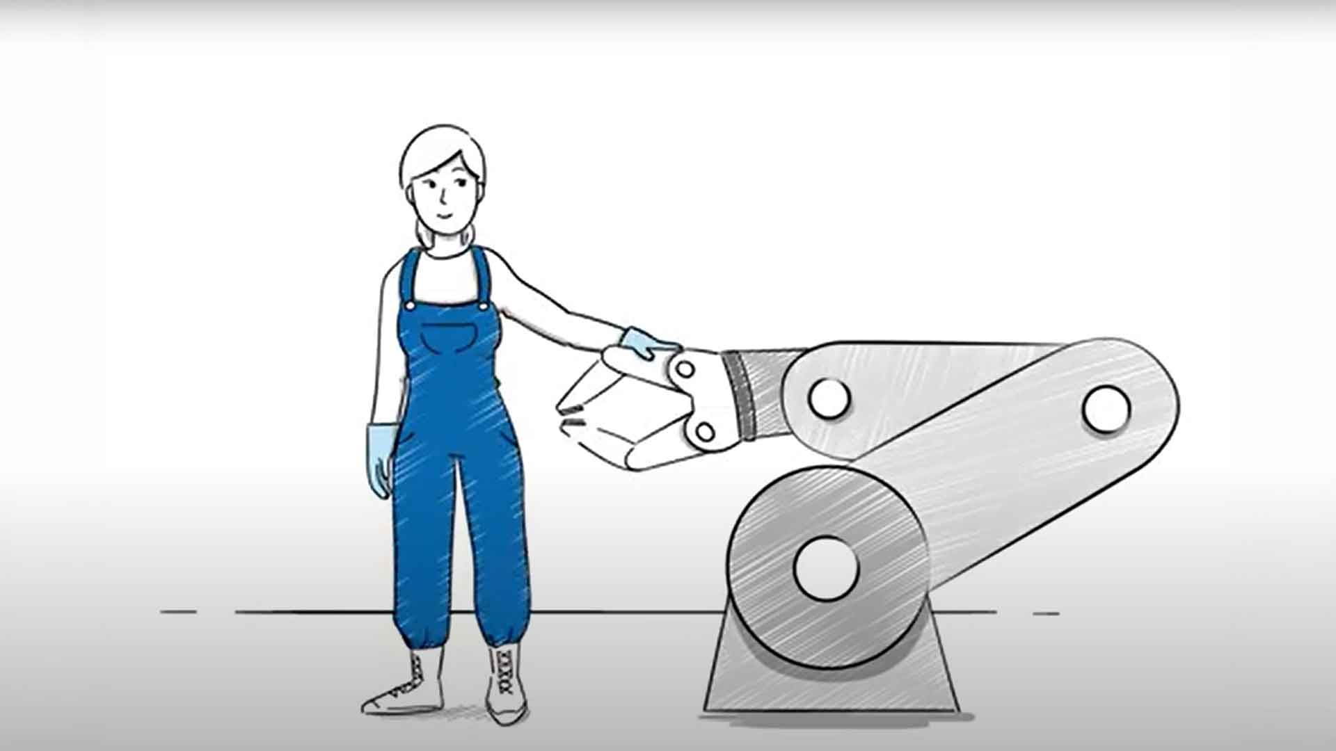 Screenshot aus dem Video Mensch-Roboter-Kollaboration