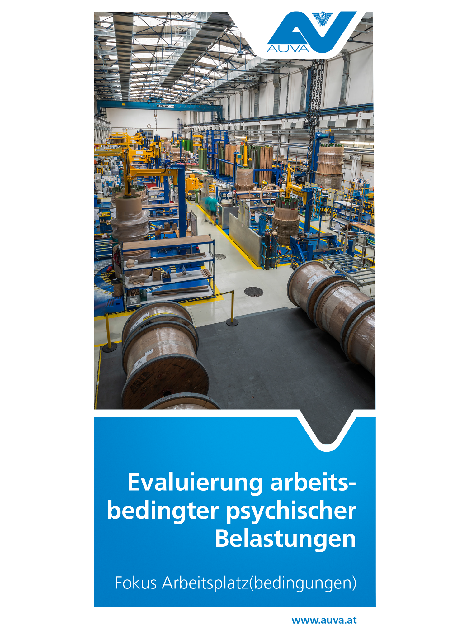 Titelbild des Folders Evaluierung arbeitsbedingter psychischer Belastungen
