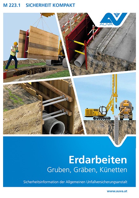 Titelbild des Merkblattes "M 223.1 Erdarbeiten - Gruben, Gräben, Künetten"