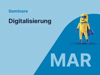 Webinar-Ankündigung mit dem betreffenden Datum im AUVA-Blau