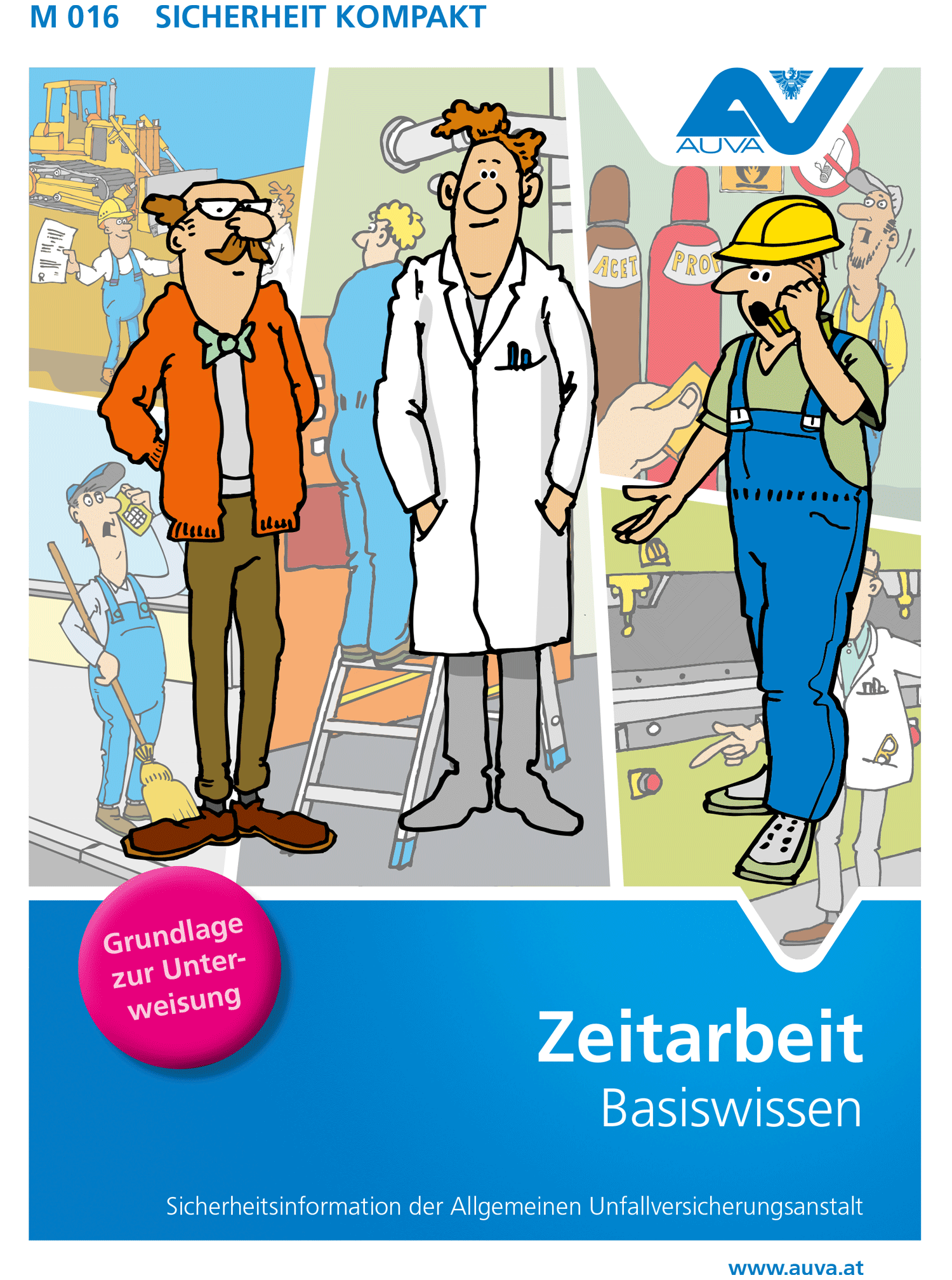 Titelbild des Merkblattes "M 016 Zeitarbeit - Basiswissen"