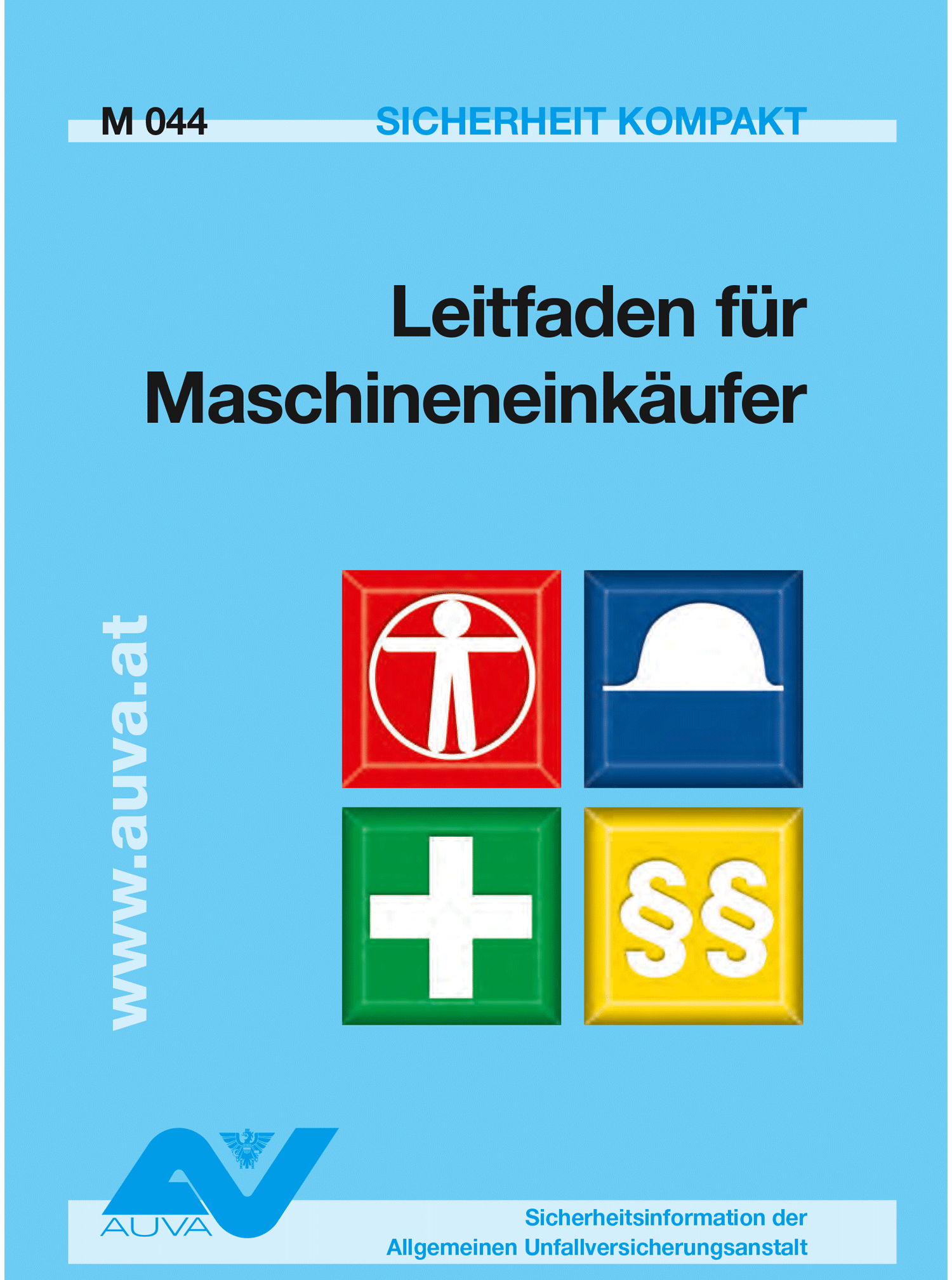 Titelbild des Merkblattes "M 044 Leitfaden für Maschineneinkäufer"